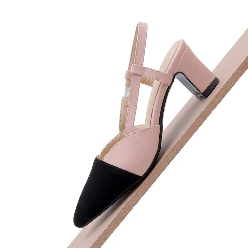 Сандалии женские на высоком каблуке босоножки с закрытым носком заостренный