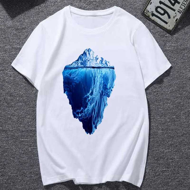 

Summer Tops Aesthetic Mountain Print T-shirt Female Vintage Tshirt Woman Clothing Fashion O-neck Tee Kpop Harajuku Casual Short