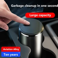 car trash bin alloy garbage can with lid auto organizer storage bag garbage holder car trash bin ashtray dust case cup holder