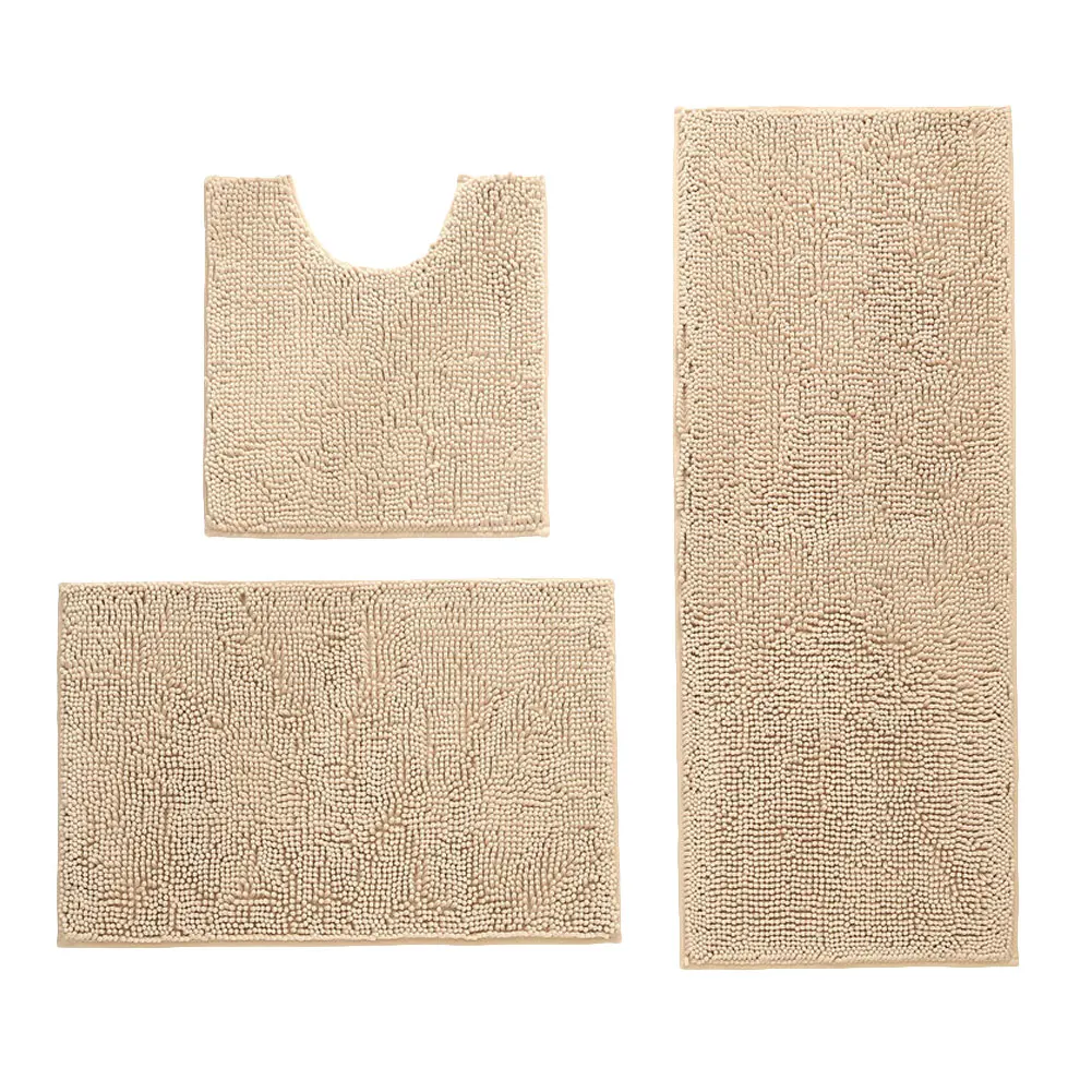 

3 Pcs Soft Toilet Seat Set Non-Slip Fish Scale Bath Mat Bathroom Kitchen Carpet Doormats Decor Carpet Doormats