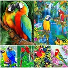 Алмазная вышивка с животными, квадратная мозаика, картина для стразы, декор 5D, алмазная живопись, вышивка крестом, попугай