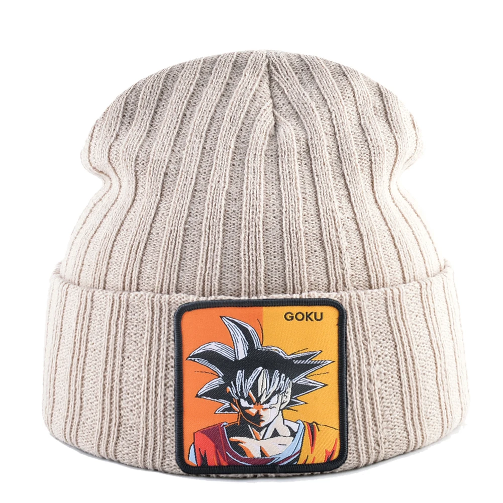 Модная Зимняя Шапка-бини с драконом для мужчин, вязаные шапки GOKU, мужские шапки с вышивкой, теплые шапки, женские шапки в стиле хип-хоп