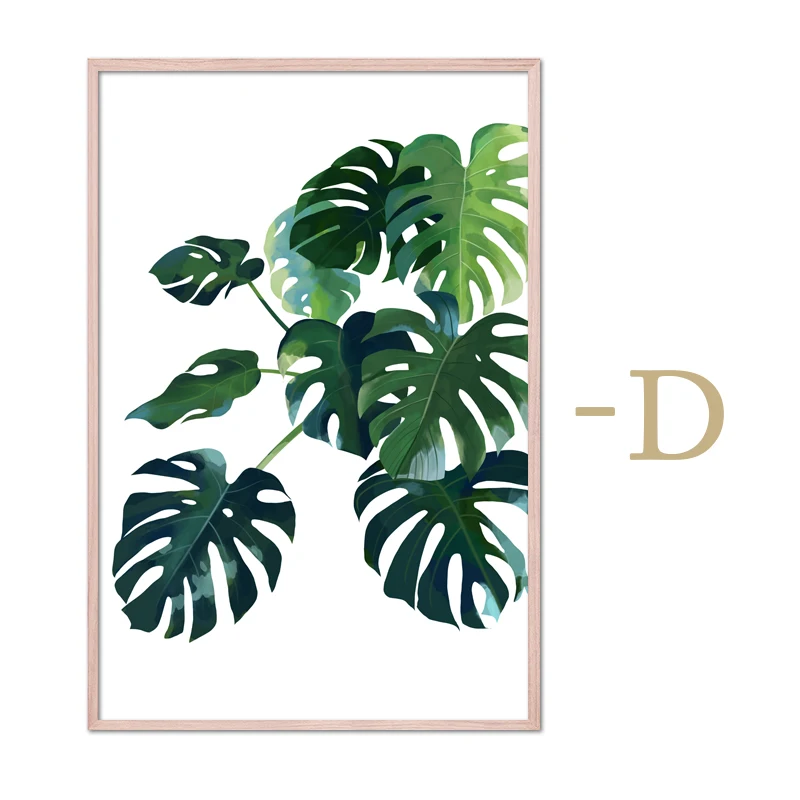 

Nordic Green Plant Leaves Poster Palm Leaf Cactus Canvas Painting Modern Wall Art Painting for Living Room Home Decoration