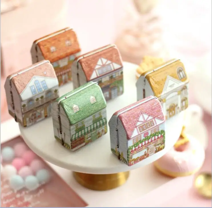 12pc/lot House Shape Mini Pill Case Collectables mini Box Diy storage box Iron lipstick case Candy | Дом и сад