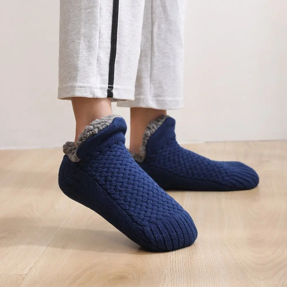 

Нескользящие утолщенные зимние теплые тапочки на флисовой подкладке для мужчин и женщин, носки для пола, обувь для пола