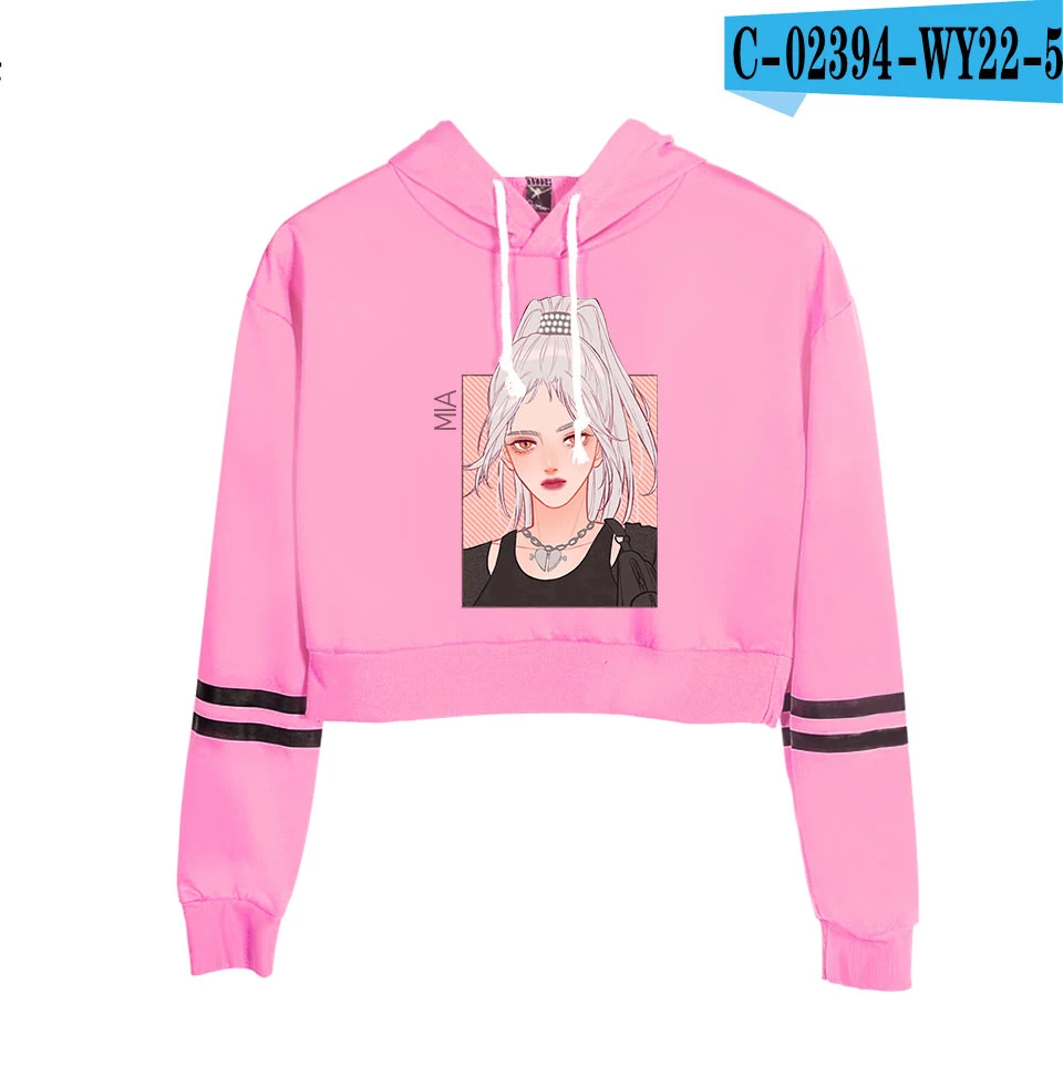Everglow Kpop Корейская новая команда для девочек уличная Женская пуловер пупка толстовки Толстовка крутая поясничная популярная новинка года толстовки - Цвет: WY22