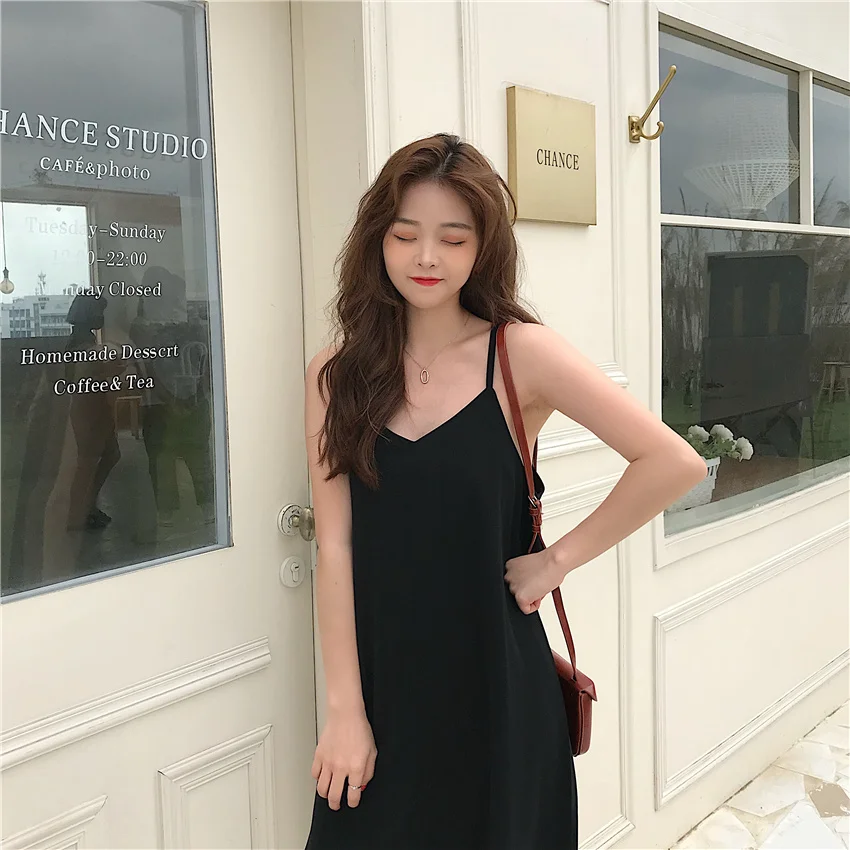 Платье женское однотонное без рукавов Модное Элегантное повседневное