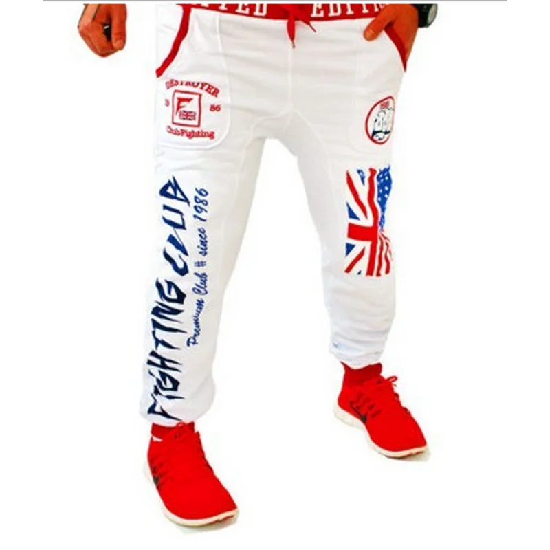 Мужские повседневные брюки Взрывные Модели британский флаг печать логотип Дизайн Кулак брюки