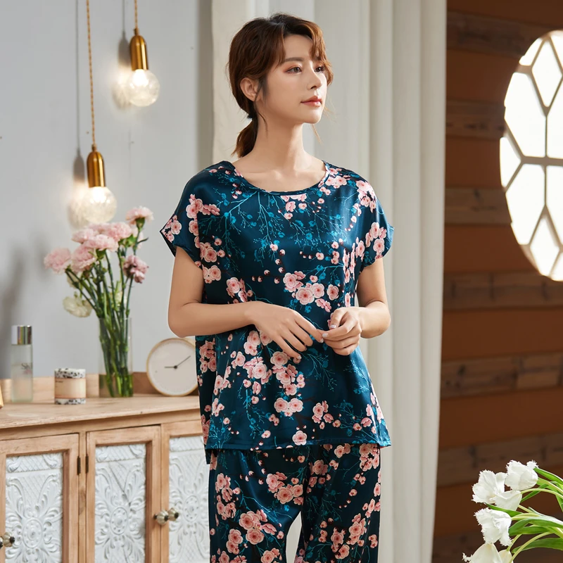 

Sexy Women's Nightie Home Clothes Plus Large Size 5XL Satin Silk Pajamas Sets Female Short Summer Nightgowm Pjs Pyjama pijama