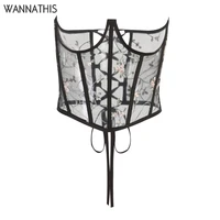 wannathis belts for women lace floral wide belt elegant women bandage female stretchy rope laceup transparent corsets summer2021