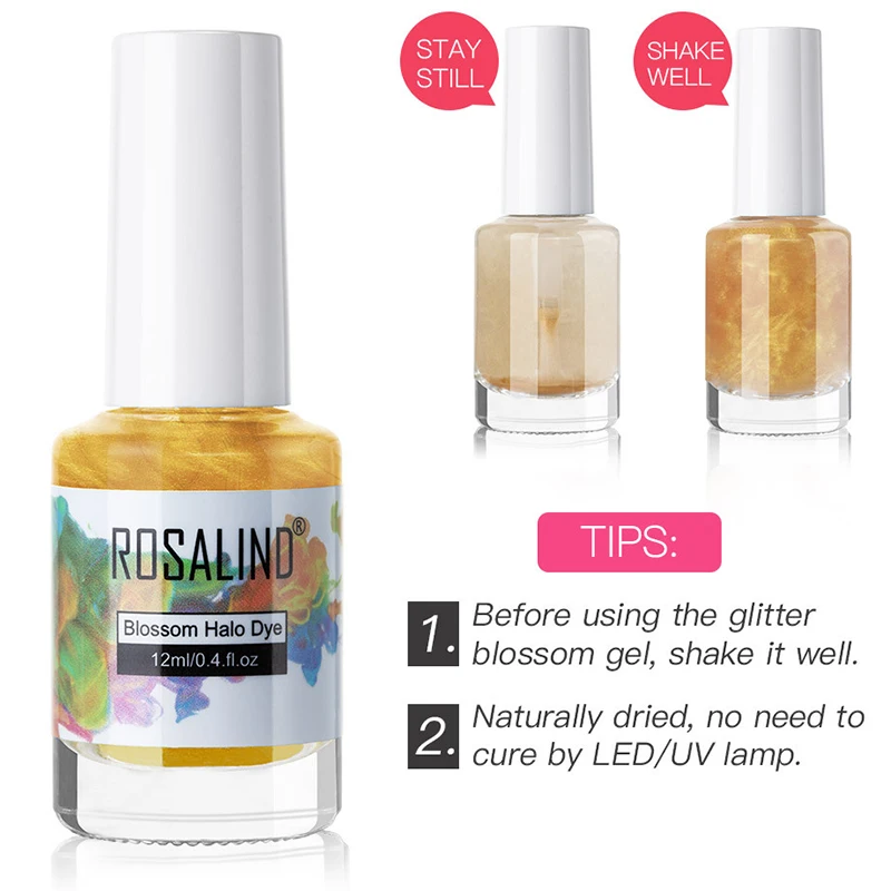 New Sparkling Glitter Blossom Gel Nail Polish Lnk Liquid Effect Manicure Art no Need to Cure by LED/UV Lamp | Красота и здоровье