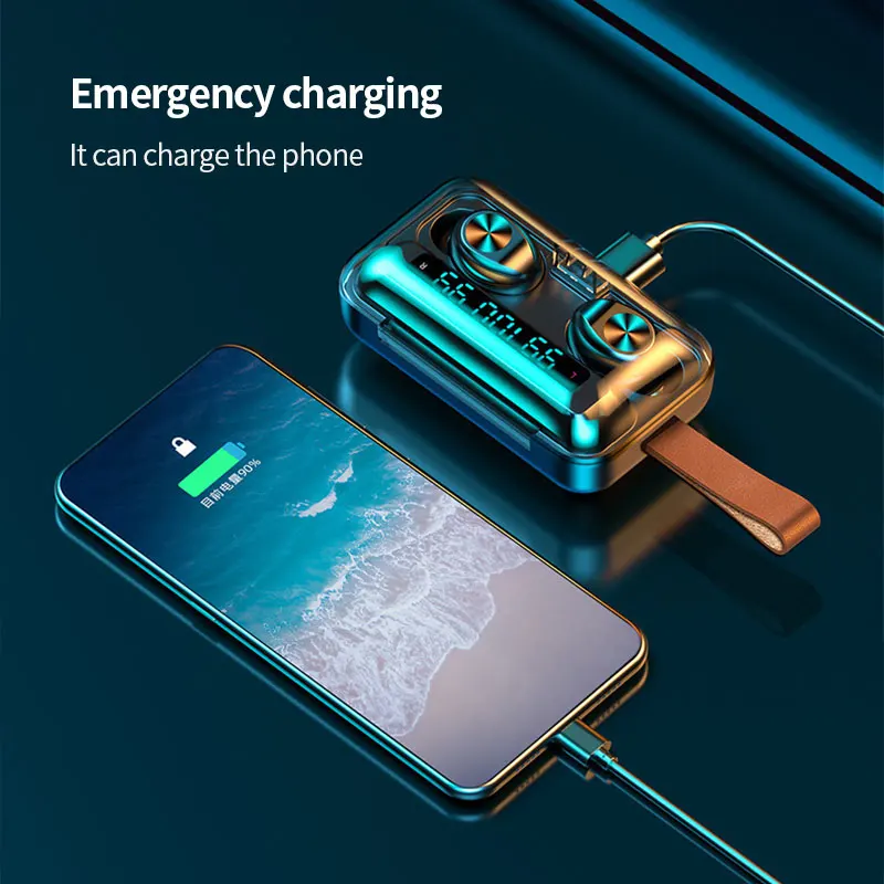 

TWS Wireless 5.0 Bluetooth Earphone HiFi Stereo Bluetooth Headset Sport Earphone with Charging Box Wireless Headphones Earbuds