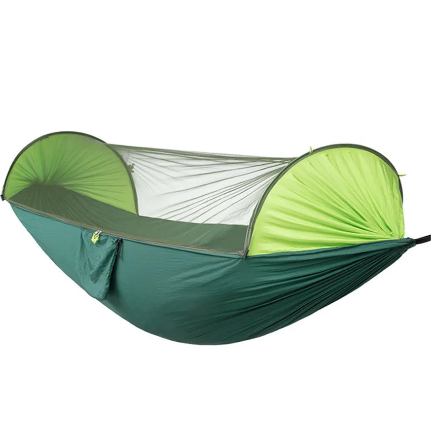 

SY-HGZY02 Portable Outdoor Automatic Quick Opening Mosquito Net Hammock Parachute Camping Hammock 2 Person Hanging Sleeping Bed