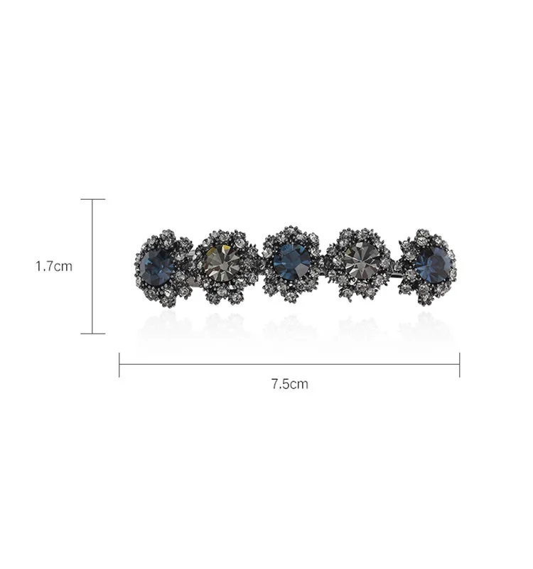 

CHIMERA Elegant Bling French Barrettes Rhinestone Crystal Flower Hair Clips Clamp Alloy Metal Hairpin for Women Hair Accessories