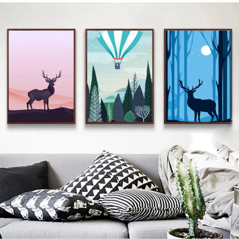 

Landscape Unframed Realist Tropical Wall Art Minimalist Living Room Decoration Psychedelic Magic The Gathering CN(Origin)