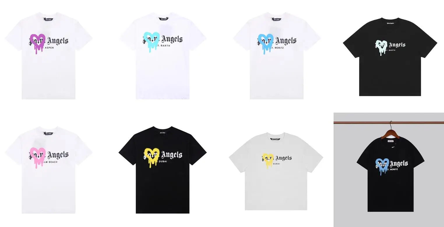 

Palm Angels 21SS Letter Logo PA Men Women Unisex Lovers models Fashion Casual Short sleeve Cotton boyfriend gift t-shirt 2009