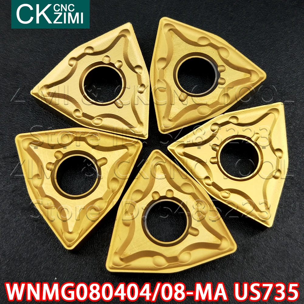 

WNMG080404-MA US735 WNMG080408-MA US735 carbide inserts cutting wood turning blade tools CNC Metal lathe holder WNMG for steel