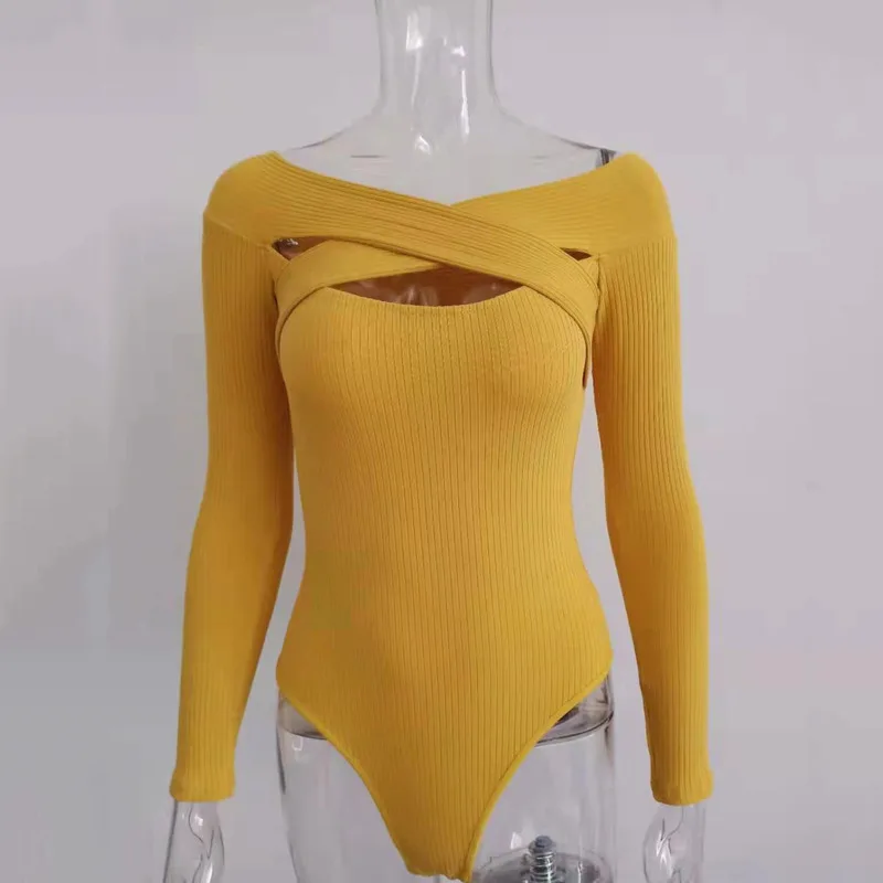 

XUXI Women, Jumpsuits, Long Sleeves, One Shoulder, Thread, Sexy, Jumpsuit, Solid Color, Cotton, Spring Autumn 2021 E172