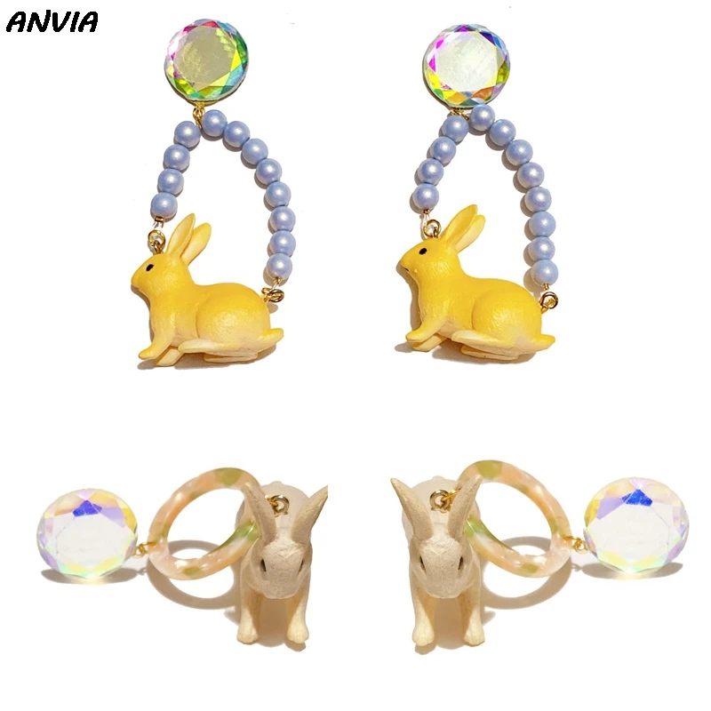 Висячие серьги из смолы для женщин бежевые желтые с большим кристаллом в виде