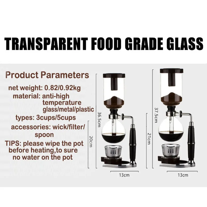 Японский Стиль Кофе сифон горшок 3/5 чашки капельного из нержавеющей чайник стали