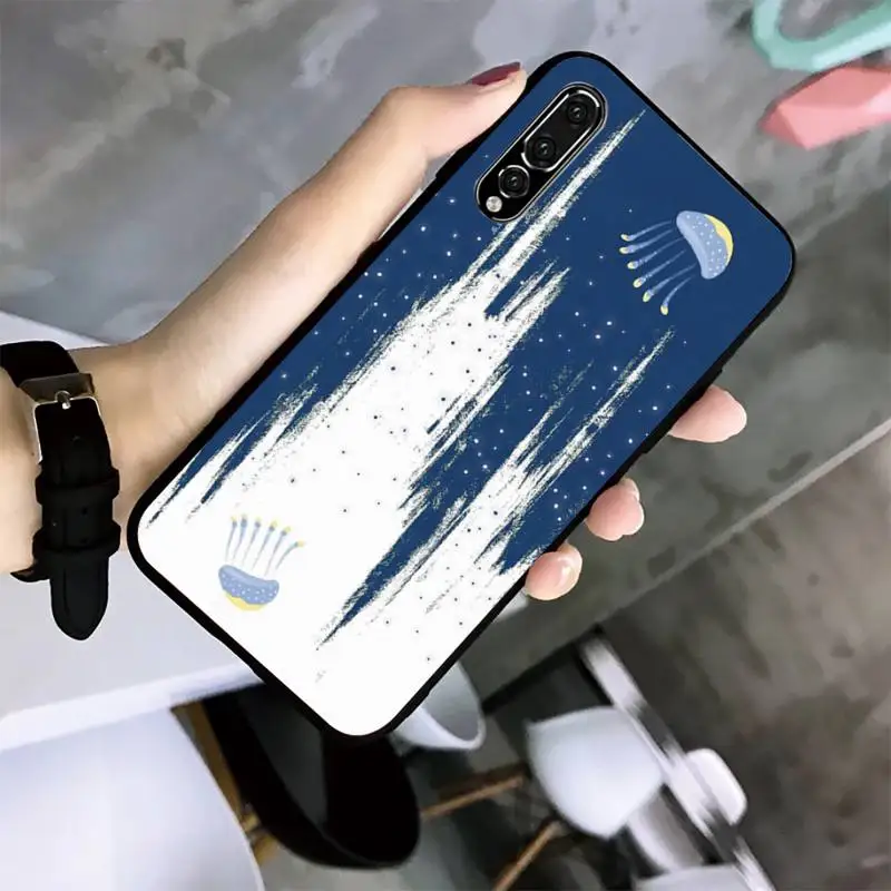 

Aesthetic illustration Phone Case For Huawei G7 G8 P7 P8 P9 P10 P20 P30 Lite Mini Pro P Smart Plus Black Soft TPU cove fundas