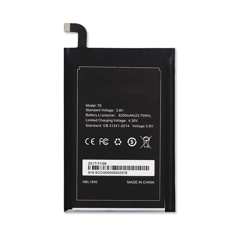 Аккумулятор Homtom HT6 6250 мАч Новые запасные аккумуляторы для телефона и DOOGEE T6 |