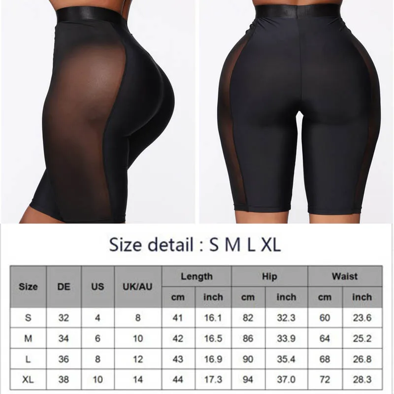 

Sexy Mesh Stitching All-match High Waist Yoga Sports Shorts Women's Fitness Push-up Sweatpants Sportswear Casual Streetwear 2020