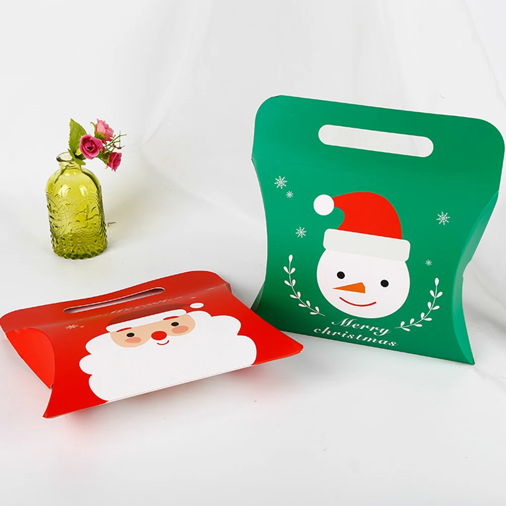 

5/10 new simple Christmas gift box gift candy bag Santa Claus hand gift box spot wholesale party wedding gift box hand bag