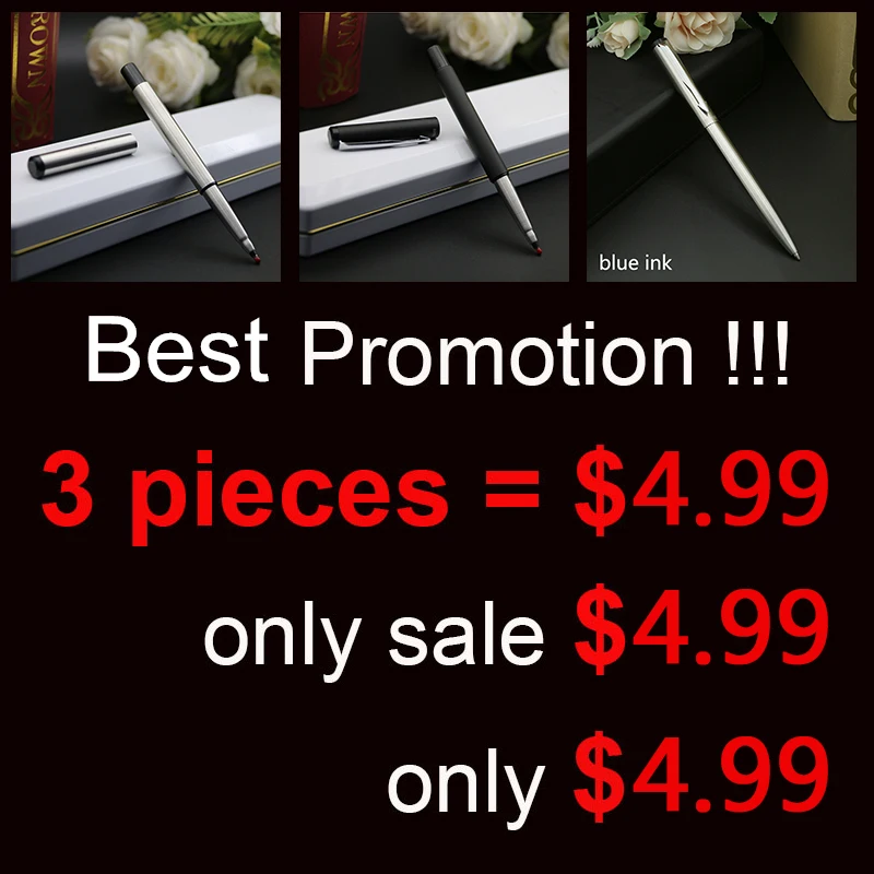 Шариковая ручка STOHOLEE полностью металлическая черная серебристая канцелярские