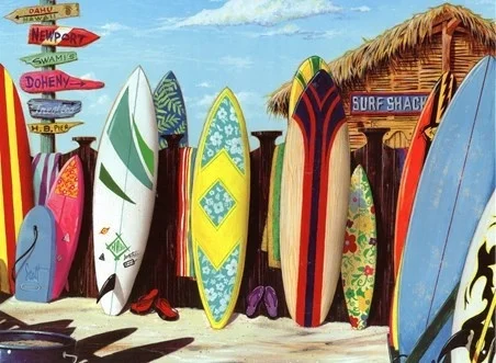 

Surf Shack Retro Tin Sign Beach Surf Decor