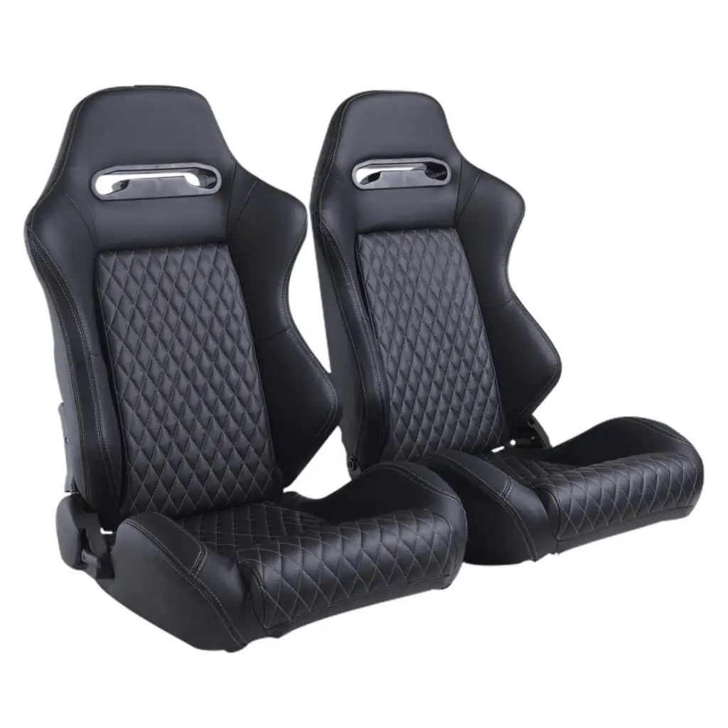 Epman 2 x черное автомобильное кресло с откидывающейся спинкой + серые кожаные