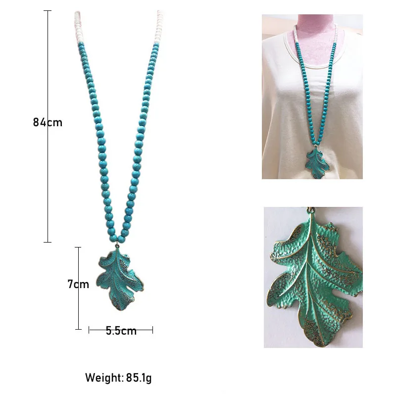 Женское ожерелье ручной работы Banny с большой подвеской в виде розового листа