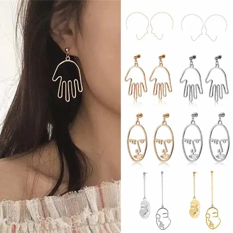 

ZOVOLI Punk Vintage Human Face Dangle Earrings For Women Statement Unique Drop Earring Fashion Earrings 2020 Minimalist Jewelry