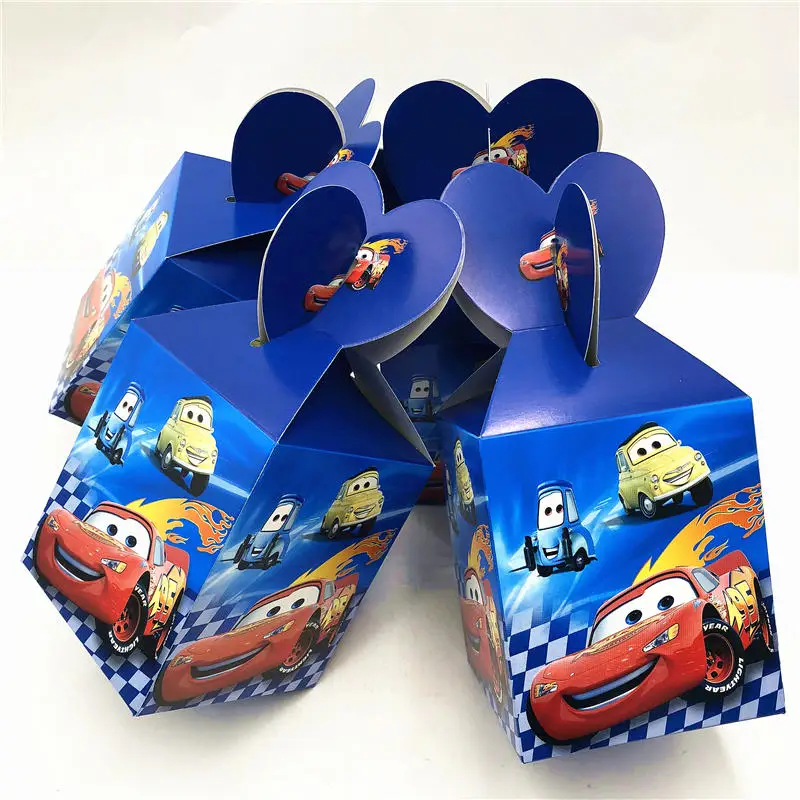 Candy box 6pcs 24 шт./компл. Lightning Mcqueen со вставленной картой продукция изображение декорирование тортов капкейк Палочки малыш День рождения украшения свадебные сувениры - Цвет: Candy box 6pcs