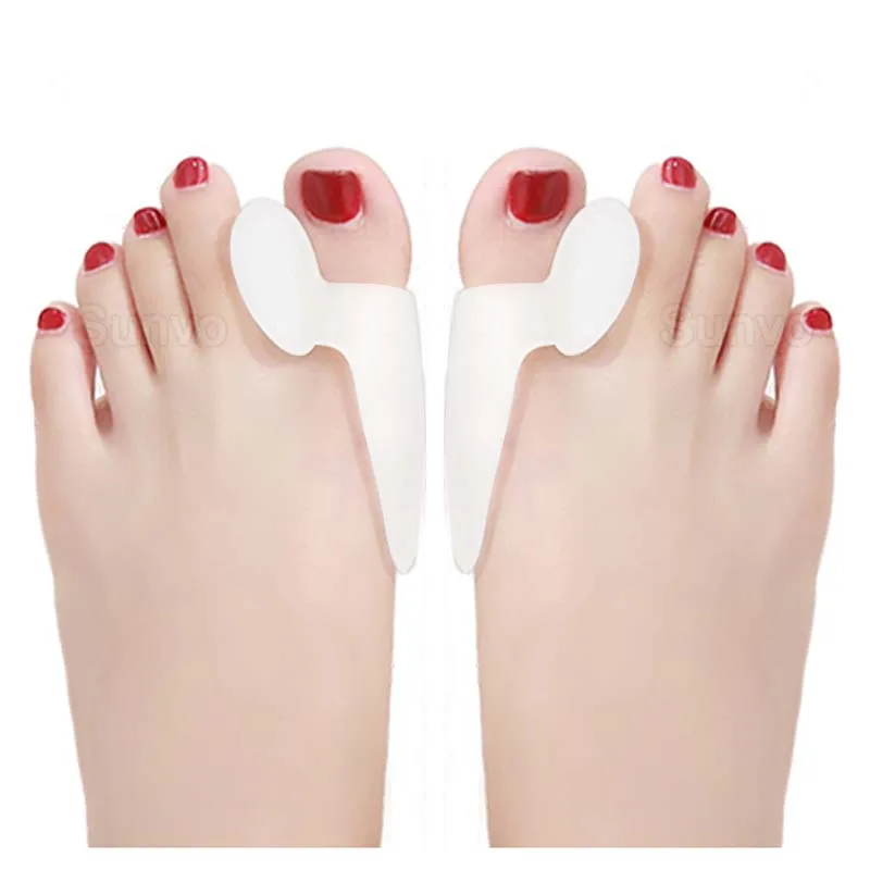 2Pcs Silicone Toe Separator Bunion Splint Hallux Valgus Orthosis Correction Overlapping Spreader Foot Protector Inserts