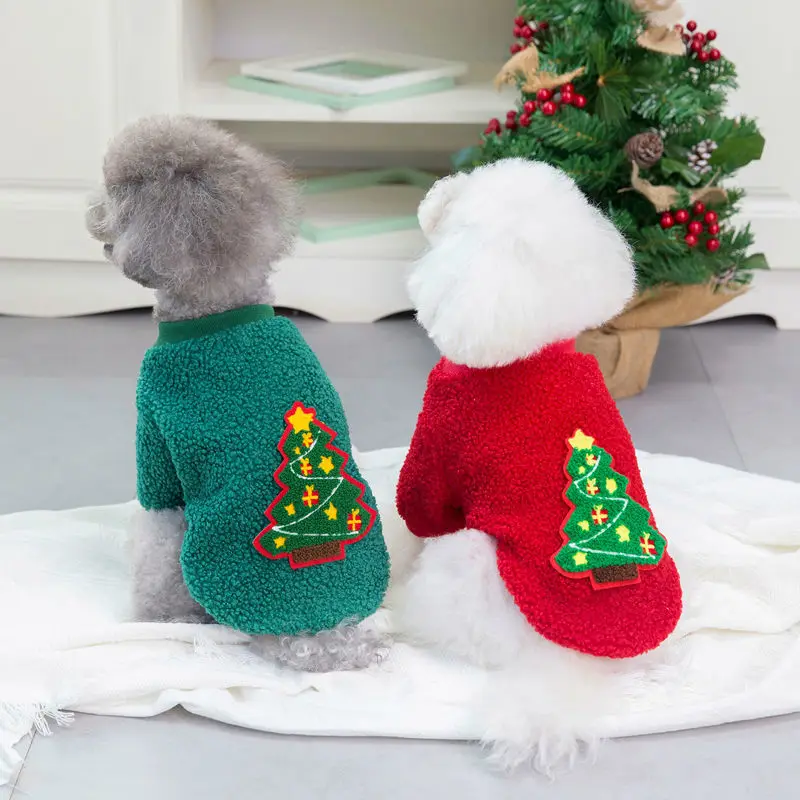 [2021HotSale]Dog clothes winter Christmas gifts fleece Teddy Bichon Pomeranian small dog  autumn and winter clothes cotton coat