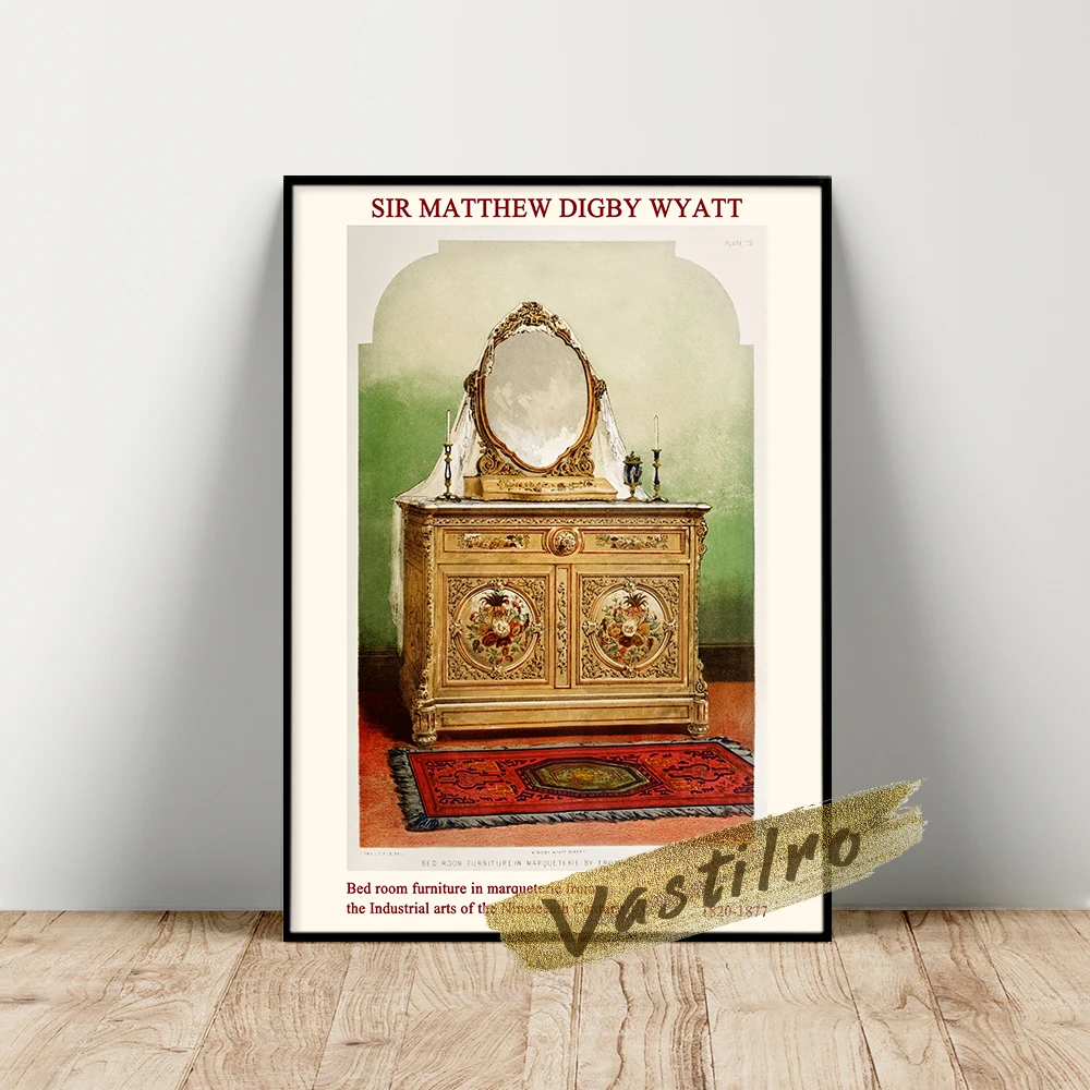 

Matthew Digby Wyatt Poster, Digby Wyatt Bed Room Furniture In Marqueterie Wall Art, Architecture Industrial Arts Wall Painting