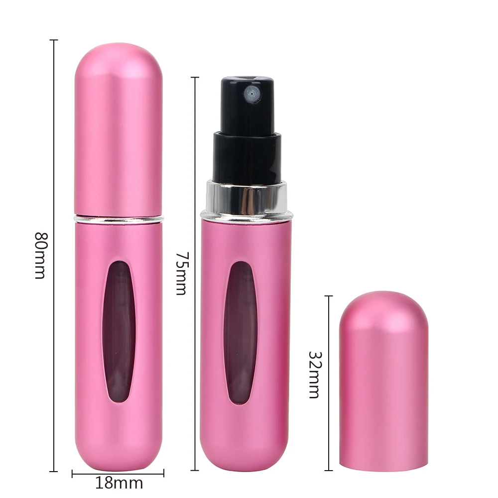 

5ml Perfume Spray Bottle Organization Refillable Cosmetic Container Aluminum Mini Jar Home Storage