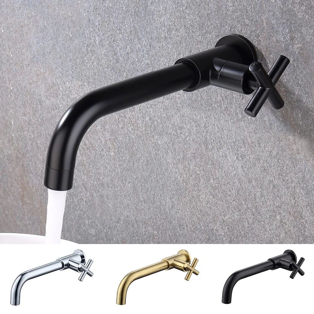 

Hot！Brass Wall Mounted Sink Basin Basin Faucet Bathroom Cold Water Tap Rotation Spout Bathroom Kitchen Supplies