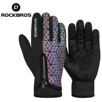 rockbros winter bicycle gloves touch screen thermal fleece climbing skiing bike gloves men women windproof warm cycling gloves