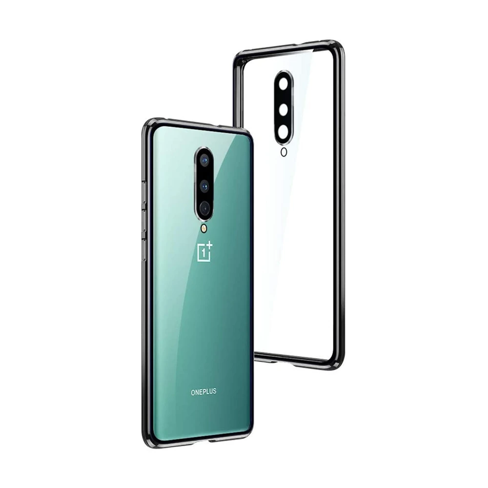 Магнитный чехол для OnePlus 8 Pro с защитой объектива камеры двухсторонний бампер из