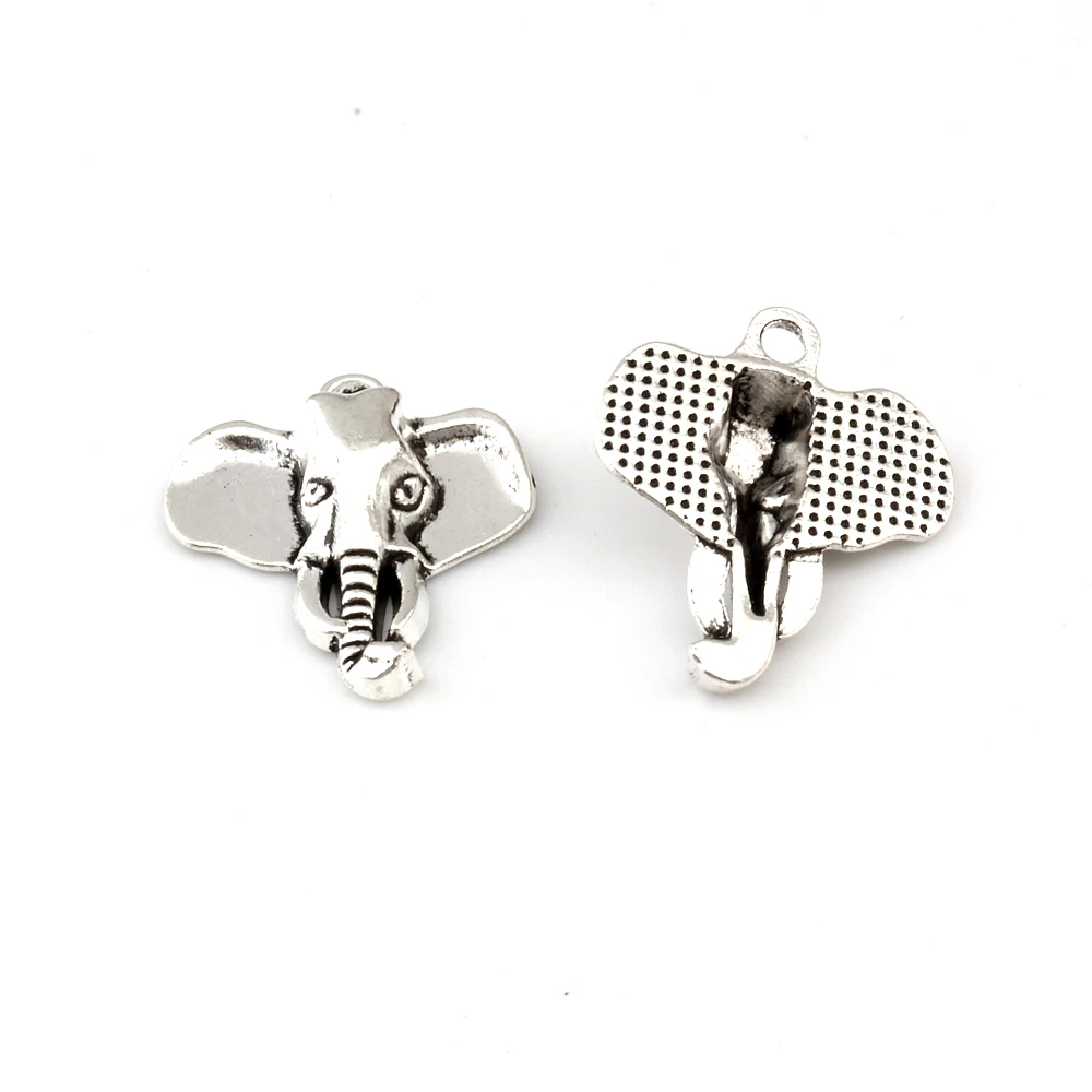 Elephant Head Charms Pendants 100Pcs 22.8x26.2mm Antique Bronze Zinc Alloy Fashion Jewelry DIY Fit Bracelets 2colors | Украшения и