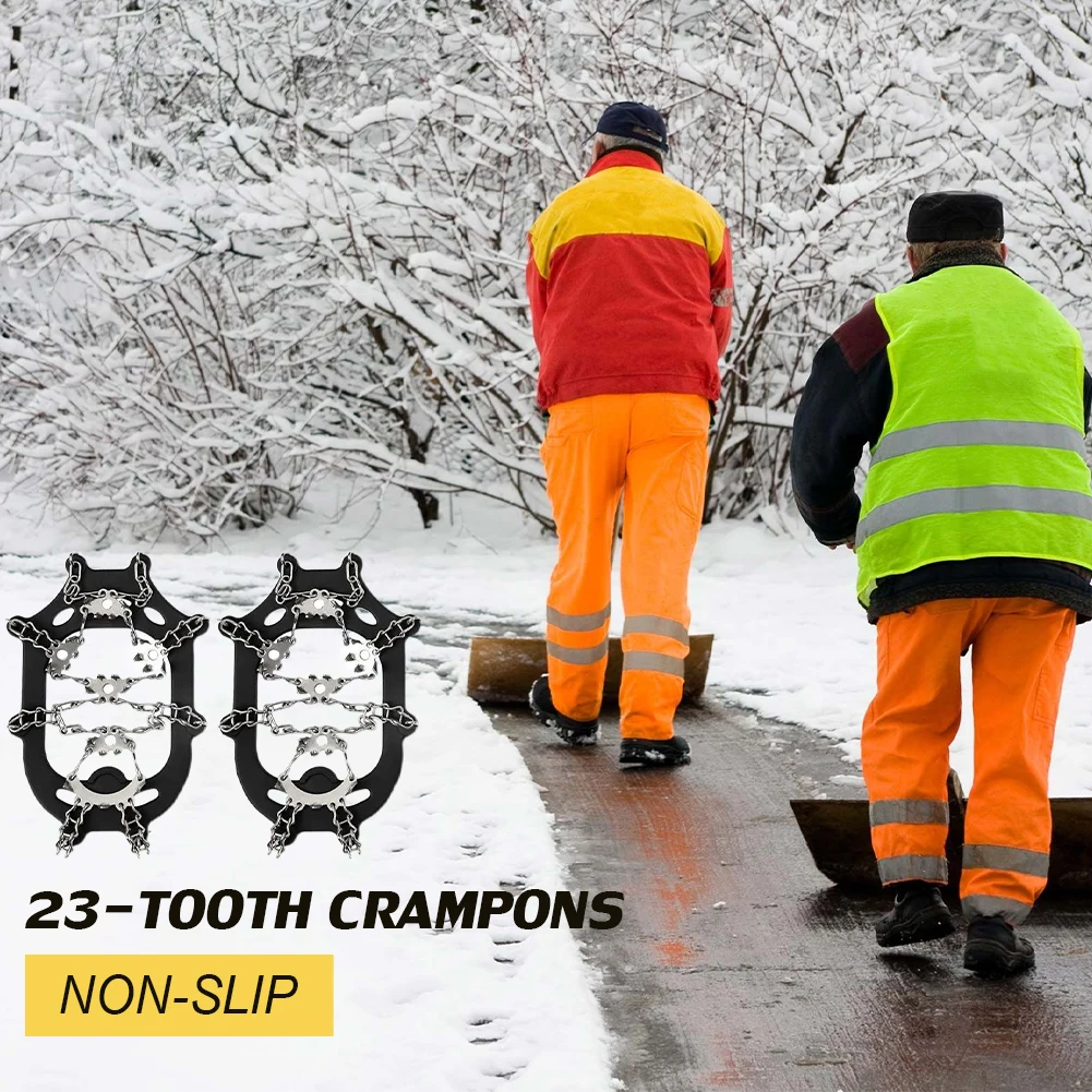 Sale Ice Cleats Snow Grips with 23 Spikes Crampons Anti-Slip Ice Snow Gripper Traction Cleats for Ice Walking Hiking Fishing