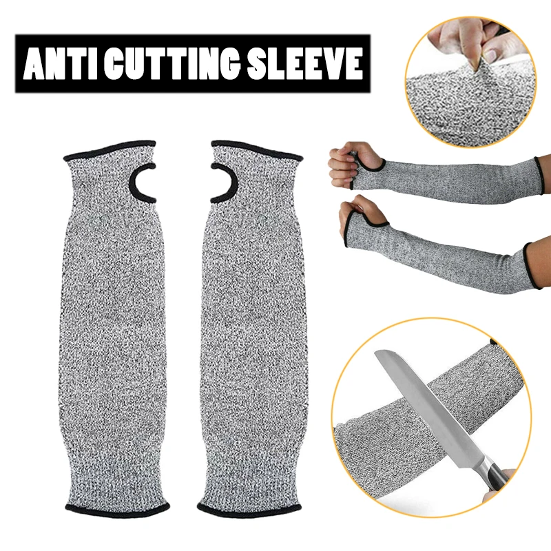 

1 Pair Safety Arm Sleeve Guard Level 3-5 Cut Proof Wrist Guard Cut Resistant Protective Gloves Outdoor Sports Safety Gear