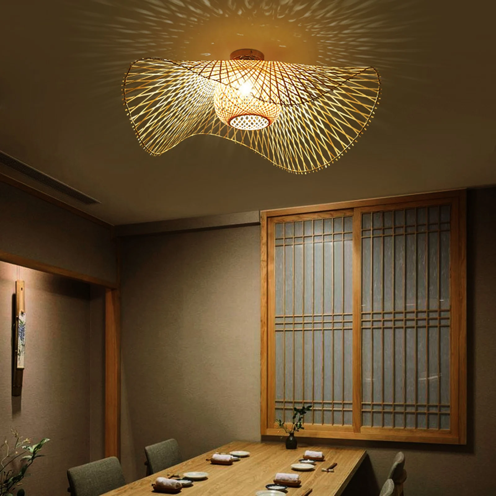 Rattan Woven Lamp Shade Restaurant Hotel Office Bedrooms Lighting Shades | Лампы и освещение