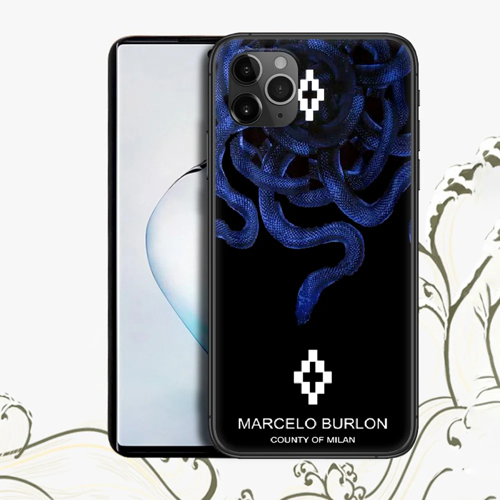 

Fashion Marcelo Luxury Burlone Iphone 4 4s 5 5S SE 5C 6 6S 7 8 Plus 11 12 Mini Pro Max X XS XR 2020 For Phone Case black Coque