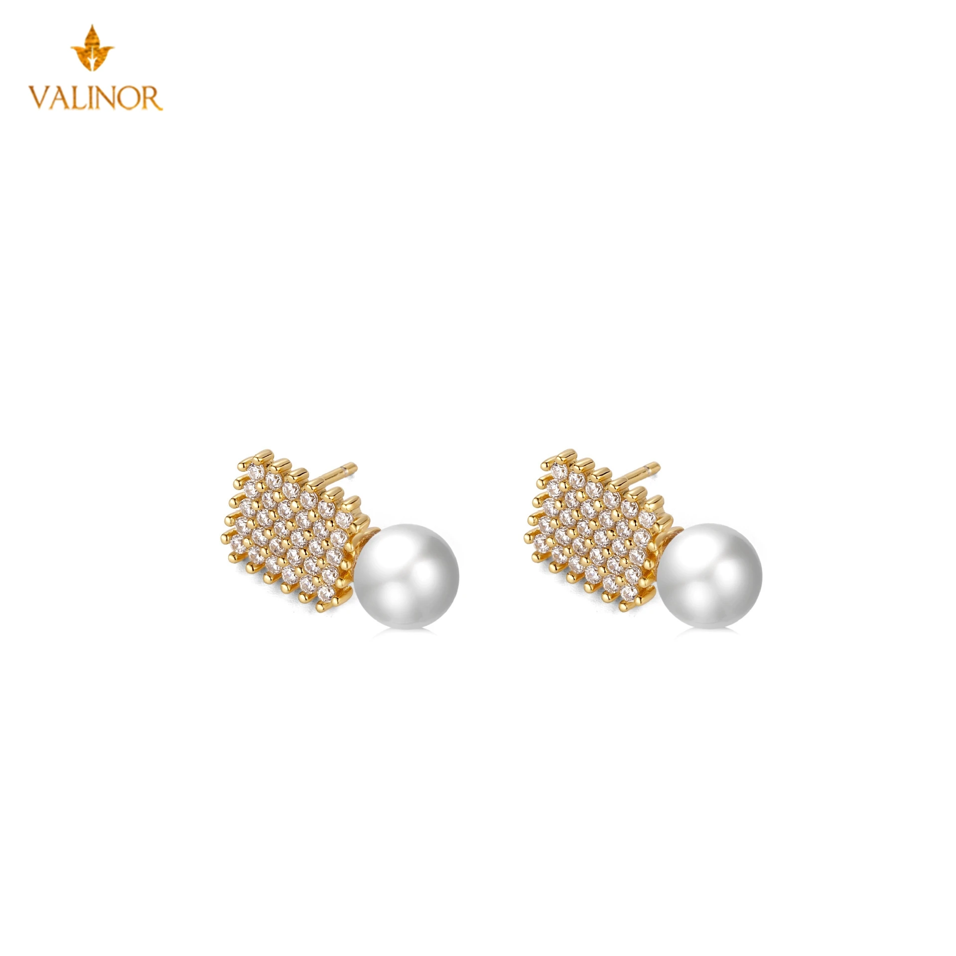

Full diamond shell earrings electroplated K gold micro inlaid zircon fashion trend 925 sterling silver HM015