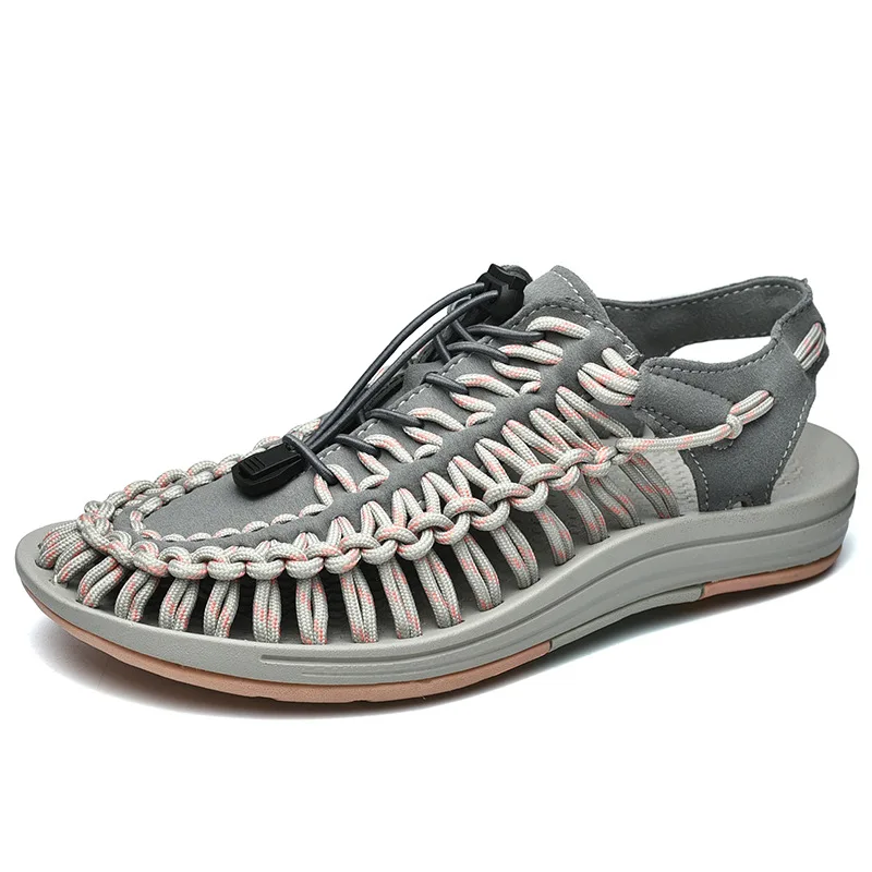 

Sandals men's summer 2021 new soft bottomed beach shoes men's fashion hole knitting lovers' Leisure Sports slippers men