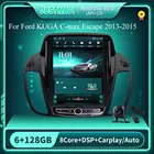 Вертикальный автомобильный радиоприемник 6G 128G Android 10,0 мультимедиа для Ford KUGA C-max Escape 2013 2014 2015 беспроводной Carplay Авто DSP GPS IPS