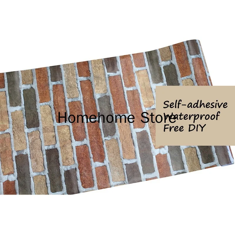 

Vinyl Peel and Stick Wallpaper Realistic Brick Wallpaper Waterproof Self-Adhesive Stone Wallpaper Sticker for Wall Deco